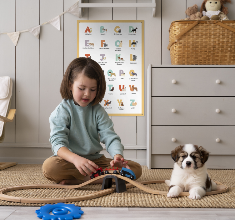 Poster cães raças de cachorro em ordem  - TenStickers