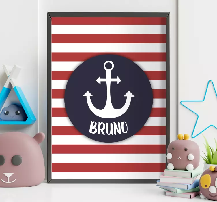 Poster juvenil âncora marinheiro personalizável - TenStickers