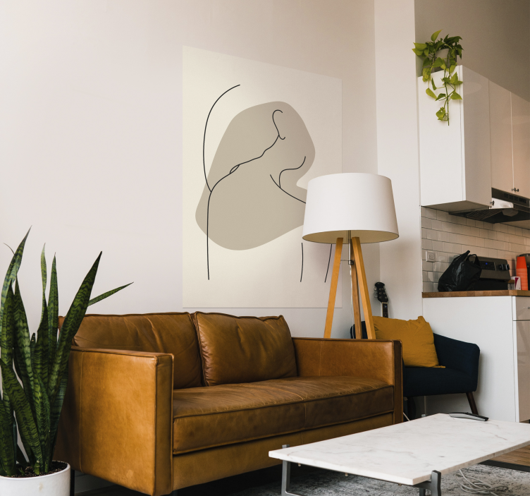 Poster arte abstracta silhueta de mulher - TenStickers