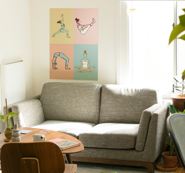 Poster com quatro posições de yoga - TenStickers