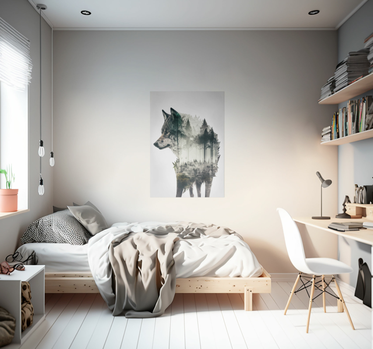 Poster dupla exposição do lobo - TenStickers