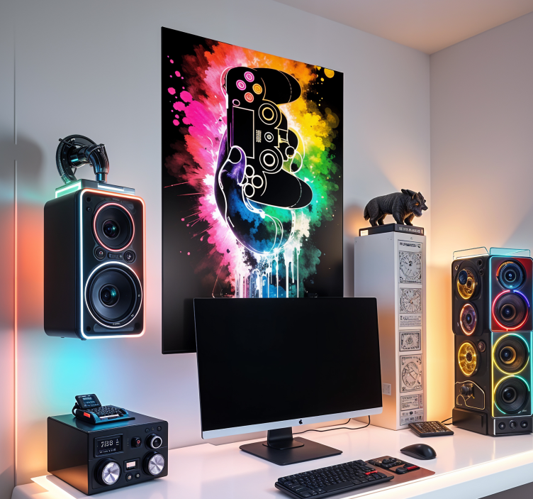 Pôster de videogame explosão gamer - TenStickers