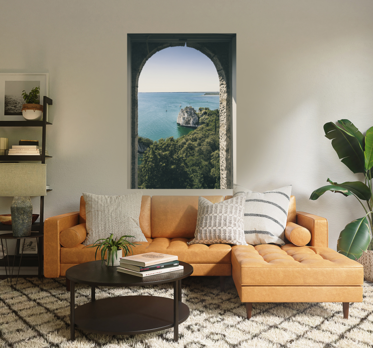 Poster decorativo janela com vista para o mar - TenStickers