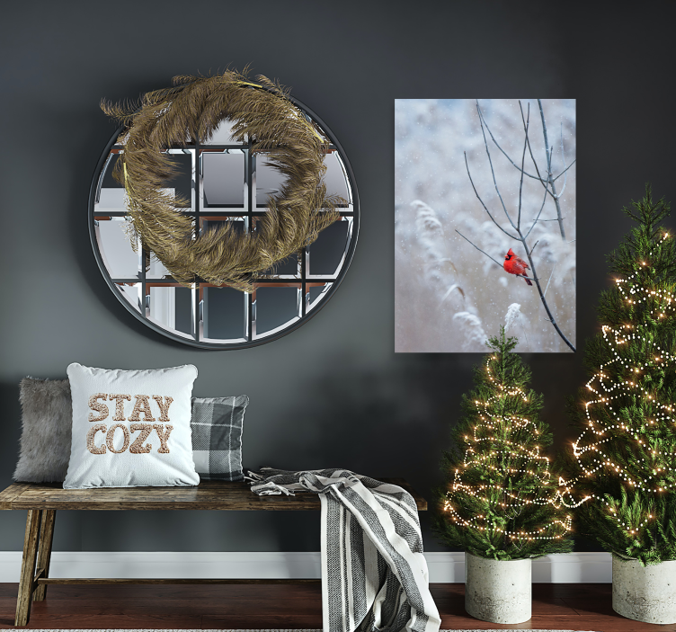 Poster decorativo pássaro de natal - TenStickers