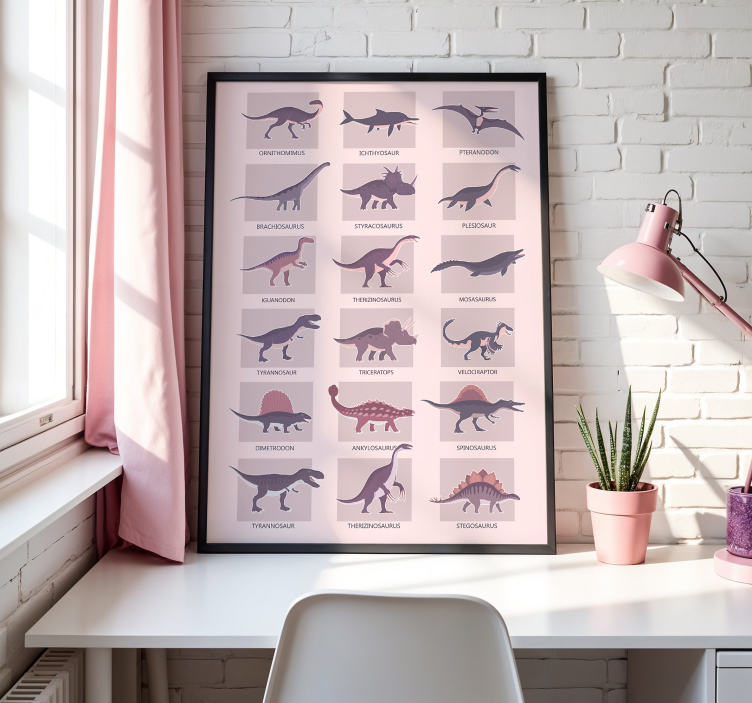 Poster de dinossauro diferentes tipos - TenStickers