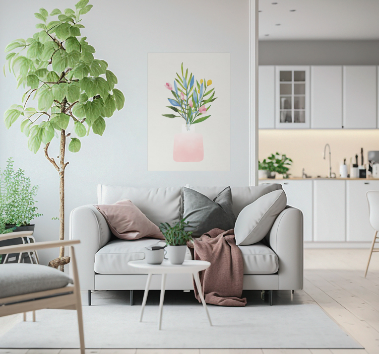 Poster de flores em uma panela - TenStickers