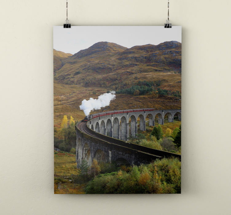 Poster foto realista trem em movimento - TenStickers