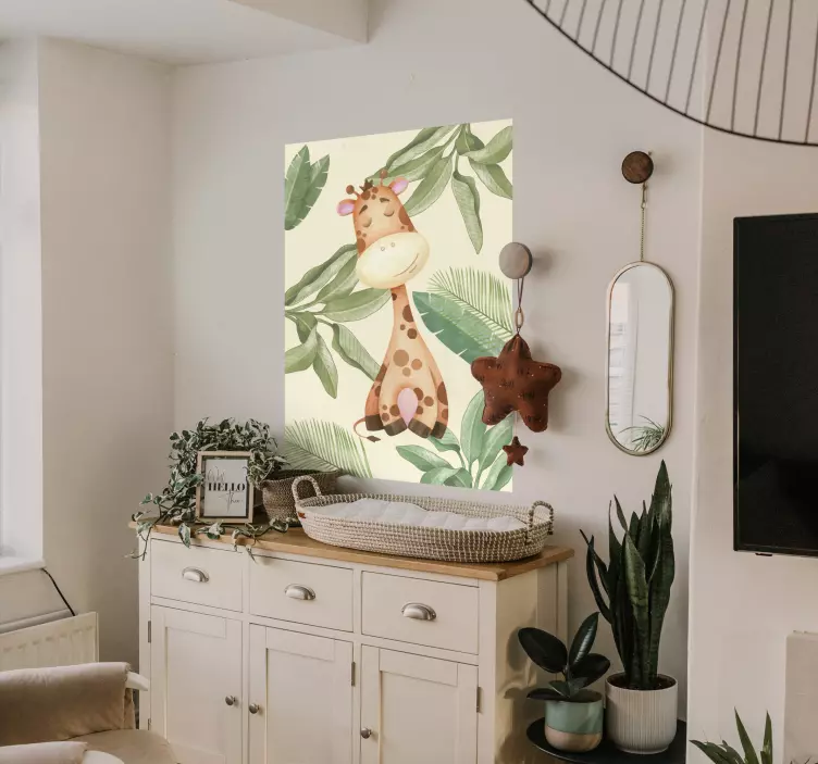 Poster girafa simpática para crianças - TenStickers