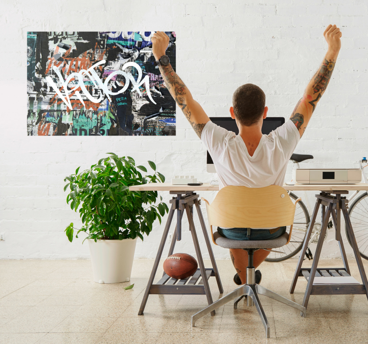 Poster graffiti com nome personalizado - TenStickers