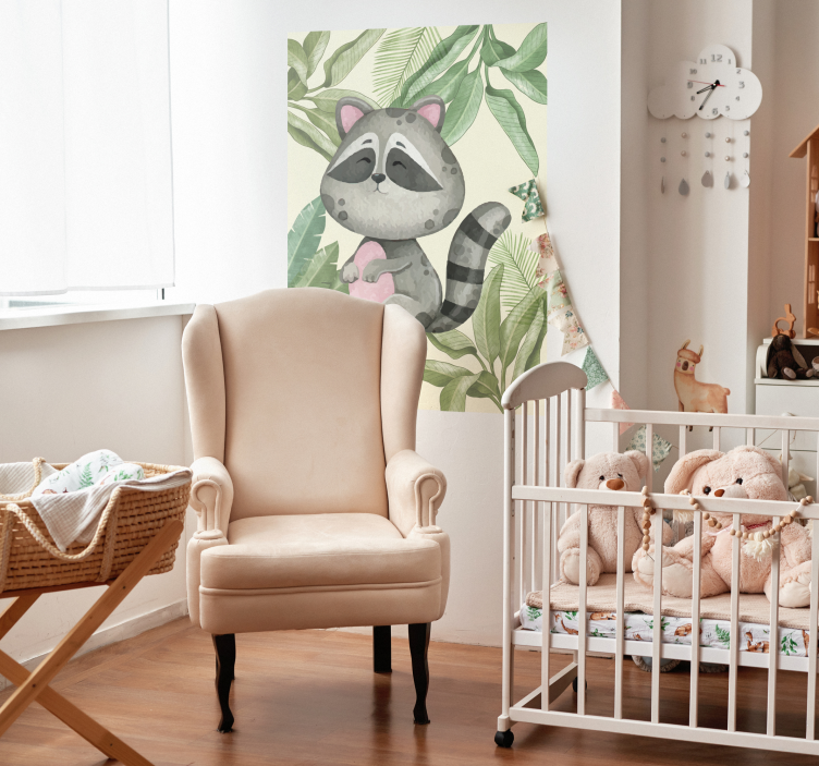 Poster guaxinin simpático para crianças - TenStickers