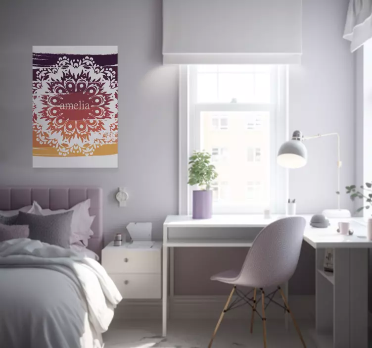 Poster mandala com nome personalizável - TenStickers