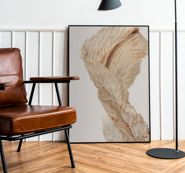 Poster minimalista foto macro de uma folha - TenStickers