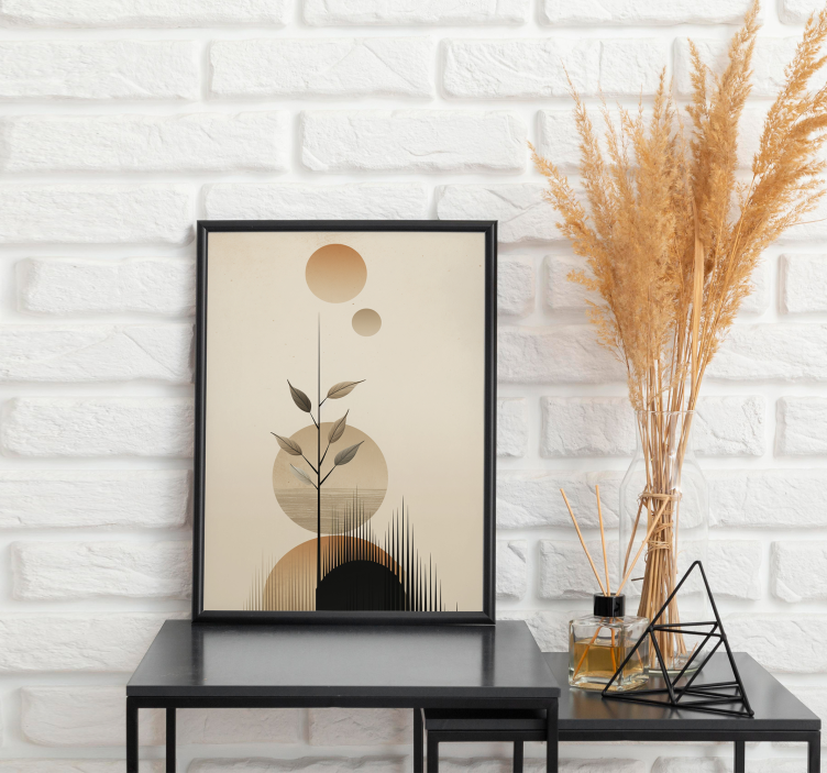 Poster minimalista planta boho abstrata - TenStickers