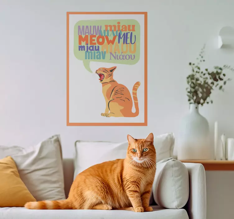 Poster infantil gatos miando - TenStickers