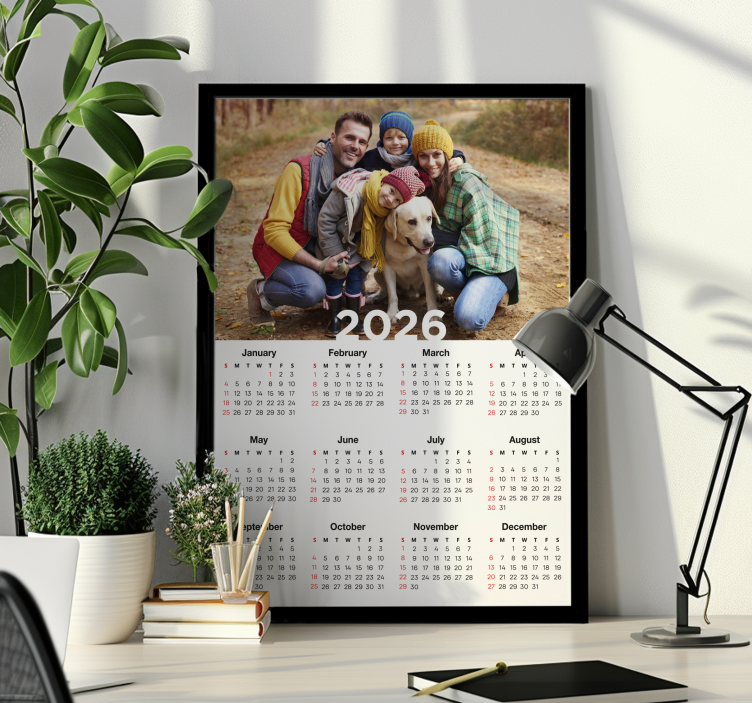 Poster para personalizar calendário 2026 - TenStickers