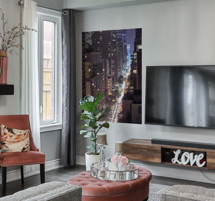 Poster prédios Nova Iorque à noite - TenStickers