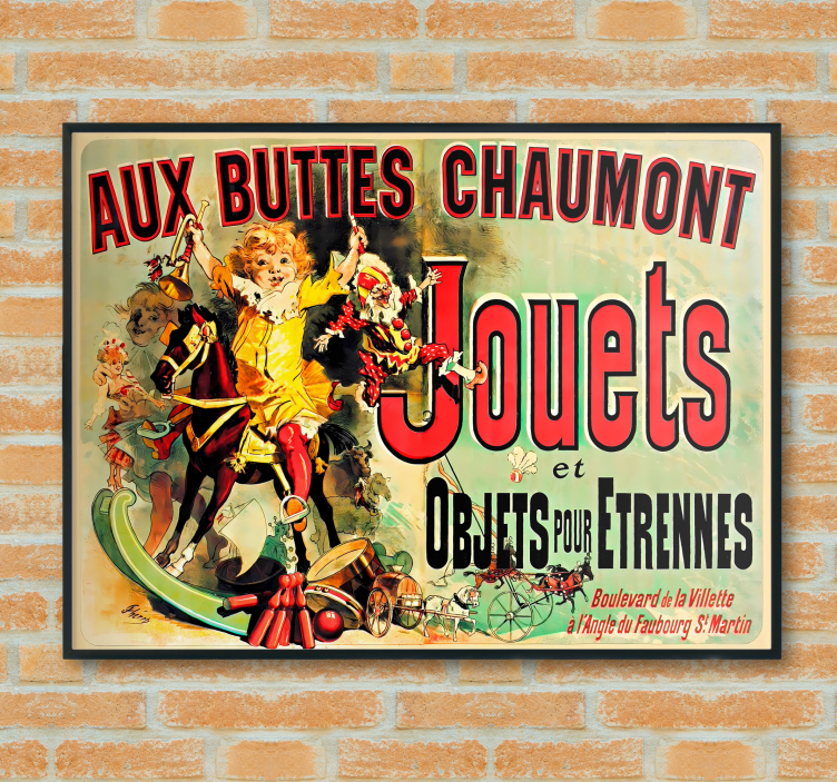 Poster vintage dos Buttes Chaumont brinquedos - TenStickers