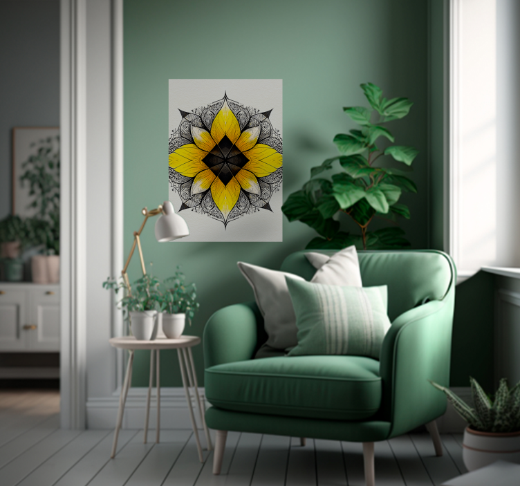 Poster Zen mandala floral - TenStickers