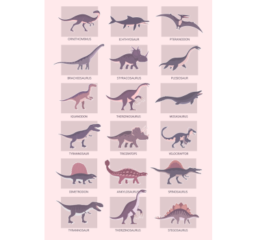 Poster de dinossauro diferentes tipos - TenStickers