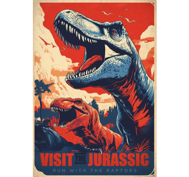 Poster de dinossauro visite o jurássico - TenStickers
