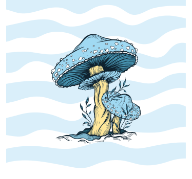 Poster cozinha ilustração de cogumelo azul - TenStickers