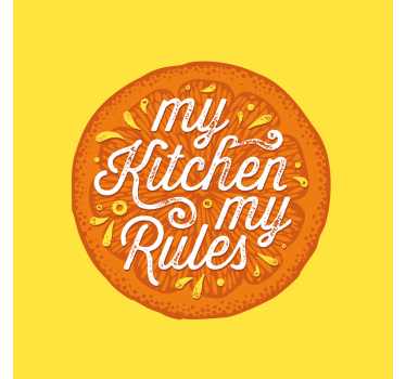 Poster cozinha laranja desenhado à mão - TenStickers