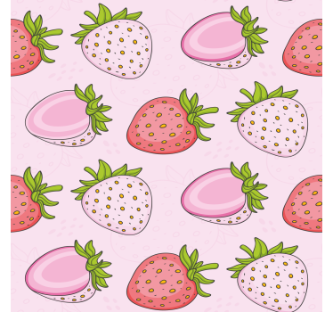 Poster cozinha morangos rosa e vermelhos sem emenda - TenStickers