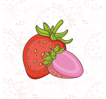 Poster cozinha morangos vermelhos e rosas sem emenda - TenStickers