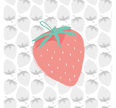 Poster cozinha padrão de morangos sem emenda pastel - TenStickers