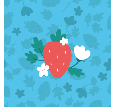 Poster cozinha com padrão de frutas e flores coloridas - TenStickers