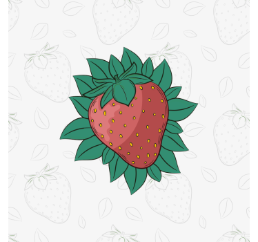 Poster cozinha morangos suculentos e folhas verdes - TenStickers