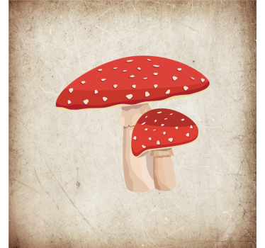 Poster cozinha ilustração de cogumelo amanita - TenStickers