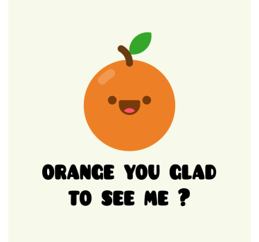 Poster cozinha com frase engraçada e laranja - TenStickers