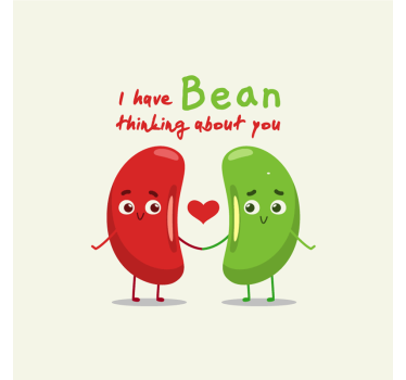 Poster cozinha frase engraçada com feijões - TenStickers