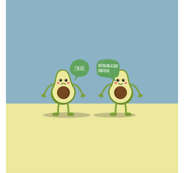 Poster cozinha frase sobre o abacate e suas gorduras boas - TenStickers