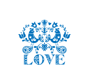 Poster cozinha sinal de amor com flores polonesas - TenStickers
