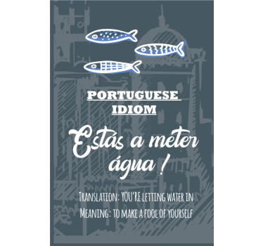 Poster cozinha tradução do ditado português idiota - TenStickers