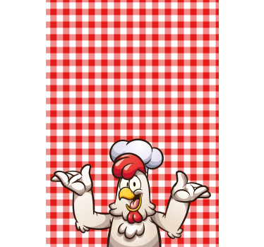 Poster cozinha frango cozinheiro em cartoon - TenStickers
