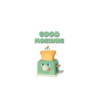 Poster cozinha bom dia com a torradeira - TenStickers