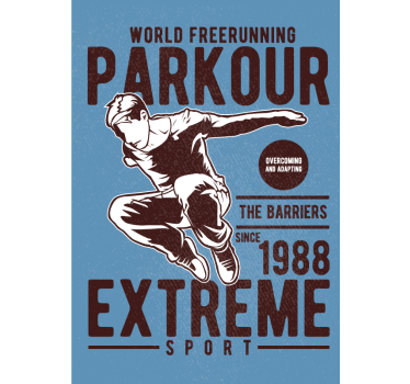 Poster juvenil estilo parkour vintage - TenStickers