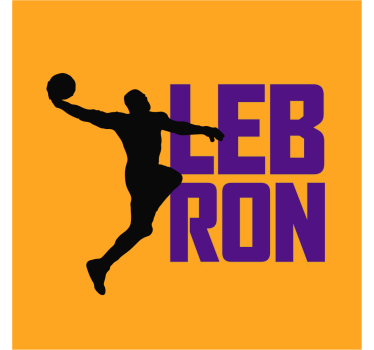 Poster juvenil lebron james jogando basquete estiloso - TenStickers