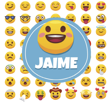 Poster juvenil emojis com nome - TenStickers