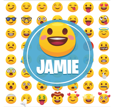 Poster juvenil coleção de expressões emoji - TenStickers
