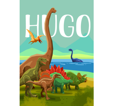 Poster Dinossauros com nome personalizado - TenStickers