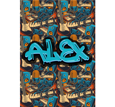 Poster Graffiti musical personalizado - TenStickers