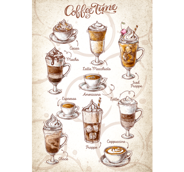 Poster decorativo da hora do café - TenStickers