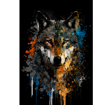 Poster pintura de lobo - TenStickers