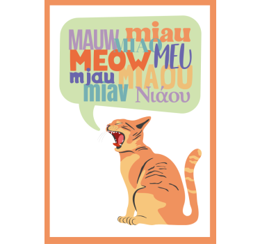 Poster infantil gatos miando - TenStickers