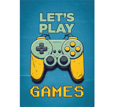 Poster juvenil vamos jogar jogos - TenStickers