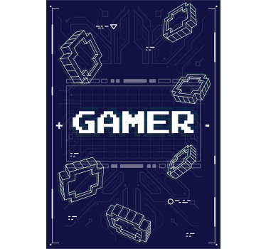 Pôster de videogame jogador retrô - TenStickers